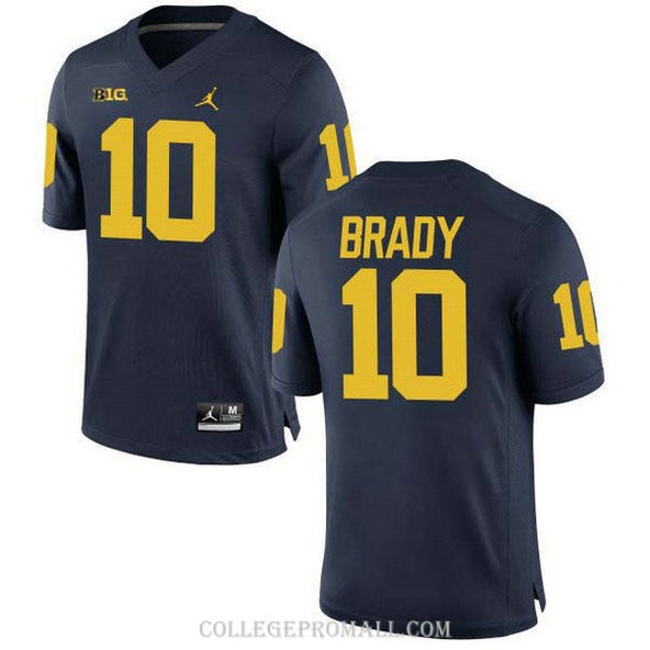 Mens Tom Brady Michigan Wolverines Jersey #10 Limited Navy College Football Jersey